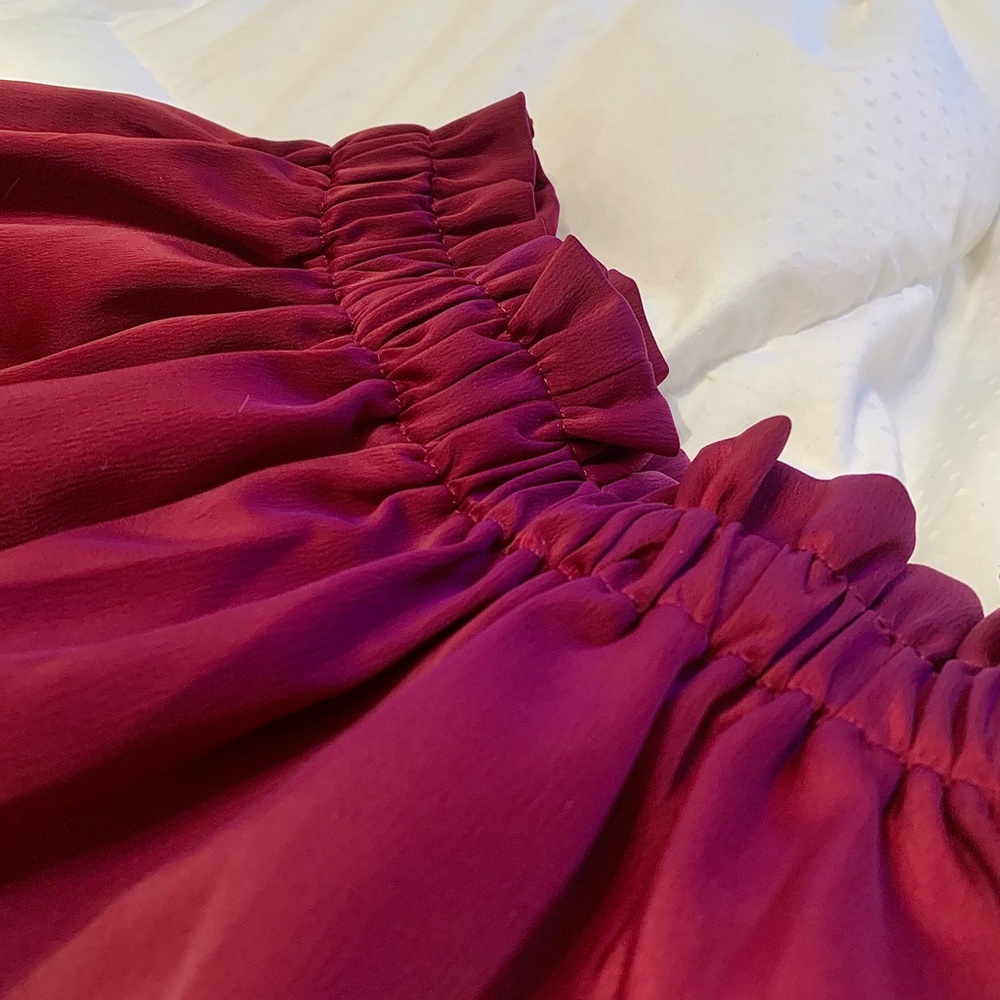 Maroon High Waisted Shorts